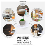 5” SMALL FLOATING SHELF, ADHESIVE & SCREW IN, FOR BLUETOOTH SPEAKERS, CAMERAS, PLANTS, BOOKS, TOYS & MORE, UNIVERSAL SHELVES, EASY TO INSTALL (SHELF CF2105 WHITE) - WHITE