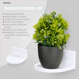 5” SMALL FLOATING SHELF, ADHESIVE & SCREW IN, FOR BLUETOOTH SPEAKERS, CAMERAS, PLANTS, BOOKS, TOYS & MORE, UNIVERSAL SHELVES, EASY TO INSTALL (SHELF CF2105 WHITE) - WHITE