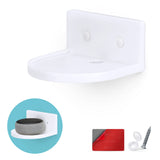 5” SMALL FLOATING SHELF, ADHESIVE & SCREW IN, FOR BLUETOOTH SPEAKERS, CAMERAS, PLANTS, BOOKS, TOYS & MORE, UNIVERSAL SHELVES, EASY TO INSTALL (SHELF CF2105 WHITE) - WHITE