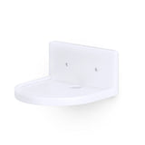 5” SMALL FLOATING SHELF, ADHESIVE & SCREW IN, FOR BLUETOOTH SPEAKERS, CAMERAS, PLANTS, BOOKS, TOYS & MORE, UNIVERSAL SHELVES, EASY TO INSTALL (SHELF CF2105 WHITE) - WHITE
