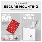 5” SMALL FLOATING SHELF, ADHESIVE & SCREW IN, FOR BLUETOOTH SPEAKERS, CAMERAS, PLANTS, BOOKS, TOYS & MORE, UNIVERSAL SHELVES, EASY TO INSTALL (SHELF CF2105 WHITE) - WHITE