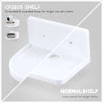 5” SMALL FLOATING SHELF, ADHESIVE & SCREW IN, FOR BLUETOOTH SPEAKERS, CAMERAS, PLANTS, BOOKS, TOYS & MORE, UNIVERSAL SHELVES, EASY TO INSTALL (SHELF CF2105 WHITE) - WHITE