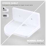5” SMALL FLOATING SHELF, ADHESIVE & SCREW IN, FOR BLUETOOTH SPEAKERS, CAMERAS, PLANTS, BOOKS, TOYS & MORE, UNIVERSAL SHELVES, EASY TO INSTALL (SHELF CF2105 WHITE) - WHITE
