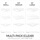 3-PACK MIXED SIZE CORNER SHELF (8” 9.5” & 10”) FOR SPEAKERS, BOOKS, DECOR, PLANTS, CAMERAS, PHOTOS, KITCHEN, BATHROOM, ROUTERS & MORE UNIVERSAL SMALL HOLDER ACRYLIC WALL SHELVES - WHITE