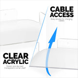 3-PACK MIXED SIZE CORNER SHELF (8” 9.5” & 10”) FOR SPEAKERS, BOOKS, DECOR, PLANTS, CAMERAS, PHOTOS, KITCHEN, BATHROOM, ROUTERS & MORE UNIVERSAL SMALL HOLDER ACRYLIC WALL SHELVES - WHITE