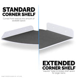3-PACK MIXED SIZE CORNER SHELF (8” 9.5” & 10”) FOR SPEAKERS, BOOKS, DECOR, PLANTS, CAMERAS, PHOTOS, KITCHEN, BATHROOM, ROUTERS & MORE UNIVERSAL SMALL HOLDER ACRYLIC WALL SHELVES - WHITE