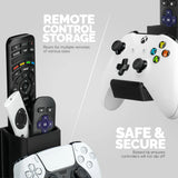 THE ELEPHANT - GAME CONTROLLER & TV REMOTE CONTROL WALL MOUNT HOLDER, ADHESIVE & SCREW IN, UNIVERSAL DESIGN FOR XBOX ONE PS5 PS4 PC GAMEPADS