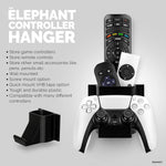 THE ELEPHANT - GAME CONTROLLER & TV REMOTE CONTROL WALL MOUNT HOLDER, ADHESIVE & SCREW IN, UNIVERSAL DESIGN FOR XBOX ONE PS5 PS4 PC GAMEPADS