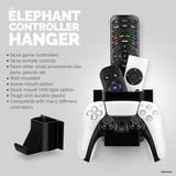 THE ELEPHANT - GAME CONTROLLER & TV REMOTE CONTROL WALL MOUNT HOLDER, ADHESIVE & SCREW IN, UNIVERSAL DESIGN FOR XBOX ONE PS5 PS4 PC GAMEPADS
