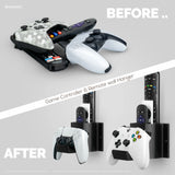 THE ELEPHANT - GAME CONTROLLER & TV REMOTE CONTROL WALL MOUNT HOLDER, ADHESIVE & SCREW IN, UNIVERSAL DESIGN FOR XBOX ONE PS5 PS4 PC GAMEPADS