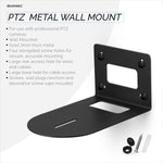METAL PTZ CAMERA WALL MOUNT BRACKET, UNIVERSAL, SUITABLE FOR HUDDLECAM, PTZOPTICS, AVIPAS, LUMENS CAMERA - BLACK