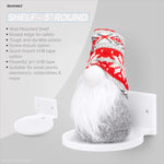 5” ROUND FLOATING SHELF, SCREW & ADHESIVE, FOR SECURITY CAMERAS, BABY MONITORS, SPEAKERS, PLANTS & MORE - WHITE