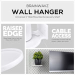5” ROUND FLOATING SHELF, SCREW & ADHESIVE, FOR SECURITY CAMERAS, BABY MONITORS, SPEAKERS, PLANTS & MORE - WHITE
