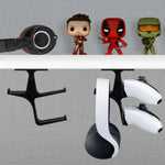 THE TREO - UNDER DESK DUAL CONTROLLER & HEADPHONE HANGER - BLACK