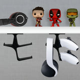 THE TREO - UNDER DESK DUAL CONTROLLER & HEADPHONE HANGER - BLACK