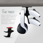 THE TREO - UNDER DESK DUAL CONTROLLER & HEADPHONE HANGER - BLACK
