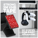 THE TREO - UNDER DESK DUAL CONTROLLER & HEADPHONE HANGER - BLACK