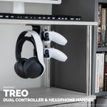 THE TREO - UNDER DESK DUAL CONTROLLER & HEADPHONE HANGER - BLACK