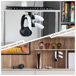 THE TREO - UNDER DESK DUAL CONTROLLER & HEADPHONE HANGER - BLACK