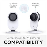 Corner Wall Mount For YI Home (3 Pack) Security Camera - Adhesive Holder, No Hassle Bracket, Strong 3M VHB Tape, No Screws, No Mess Install (White)