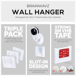 Wall Mount For YI Home (3 Pack) Security Camera - Adhesive Holder, No Hassle Bracket, Strong 3M VHB Tape, No Screws, No Mess Install (White)
