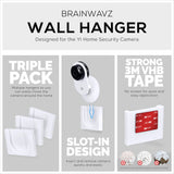 Wall Mount For YI Home (3 Pack) Security Camera - Adhesive Holder, No Hassle Bracket, Strong 3M VHB Tape, No Screws, No Mess Install (White)