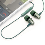 Écouteurs IEM à isolation phonique Jive avec télécommande à 3 boutons et microphone - Vert