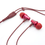 Écouteurs IEM à isolation phonique Jive avec télécommande à 3 boutons et microphone - Rouge