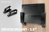 SCREWLESS WALL MOUNT FOR ROUTERS, CABLE BOXES AND MORE - DEVICES UP-TO 1.5"/ 38MM THICK - BLACK
