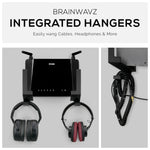 VERTICAL 3" WALL MOUNT AND HEADPHONE HANGER HOLDER, ADHESIVE & SCREW-IN FOR LAPTOPS, MODEM ROUTER MESH TV CABLE BOX, NETWORK SWITCH & MORE