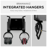 VERTICAL 3" WALL MOUNT AND HEADPHONE HANGER HOLDER, ADHESIVE & SCREW-IN FOR LAPTOPS, MODEM ROUTER MESH TV CABLE BOX, NETWORK SWITCH & MORE