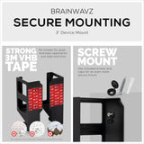 VERTICAL 3" WALL MOUNT AND HEADPHONE HANGER HOLDER, ADHESIVE & SCREW-IN FOR LAPTOPS, MODEM ROUTER MESH TV CABLE BOX, NETWORK SWITCH & MORE