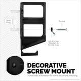 VERTICAL 3" WALL MOUNT AND HEADPHONE HANGER HOLDER, ADHESIVE & SCREW-IN FOR LAPTOPS, MODEM ROUTER MESH TV CABLE BOX, NETWORK SWITCH & MORE
