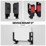 VERTICAL 3" WALL MOUNT AND HEADPHONE HANGER HOLDER, ADHESIVE & SCREW-IN FOR LAPTOPS, MODEM ROUTER MESH TV CABLE BOX, NETWORK SWITCH & MORE