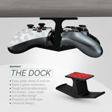 THE DOCK - DUAL UNDER DESK GAME CONTROLLER HANGER FOR XBOX, PS5/PS4, UNIVERSAL MOUNT, NO MESS & EASY TO INSTALL