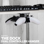 THE DOCK - DOUBLE CINTRE DE MANETTE DE JEU SOUS LE BUREAU POUR XBOX, PS5/PS4, SUPPORT UNIVERSEL, PAS DE GÂTIS ET FACILE À INSTALLER 