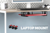UNDER DESK LAPTOP HOLDER MOUNT WITH ADHESIVE & SCREWS FOR DEVICES LIKE LAPTOPS MACBOOKS SURFACE KEYBOARD ROUTERS MODEM CABLE BOX NETWORK SWITCH & MORE