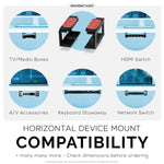 MODULAR UNDER DESK MOUNT BRACKET FOR KEYBOARDS, ROUTERS, CABLE BOXES AND MORE - BLACK