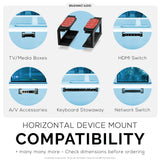 MODULAR UNDER DESK MOUNT BRACKET FOR KEYBOARDS, ROUTERS, CABLE BOXES AND MORE - BLACK