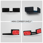SMALL ADHESIVE CORNER FLOATING SHELF FOR SECURITY CAMERAS, BABY MONITORS, SPEAKERS, PLANTS & MORE