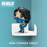 SMALL ADHESIVE CORNER FLOATING SHELF FOR SECURITY CAMERAS, BABY MONITORS, SPEAKERS, PLANTS & MORE