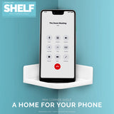 SMALL ADHESIVE CORNER FLOATING SHELF FOR SECURITY CAMERAS, BABY MONITORS, SPEAKERS, PLANTS & MORE