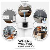 SMALL ADHESIVE CORNER FLOATING SHELF FOR SECURITY CAMERAS, BABY MONITORS, SPEAKERS, PLANTS & MORE
