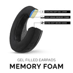 BRAINWAVZ GEL GAMING EARPADS - OVAL - MICRO SUEDE WITH MEMORY FOAM