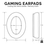 BRAINWAVZ GEL GAMING EARPADS - OVAL - MICRO SUEDE WITH MEMORY FOAM