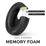 ÉCOUTEURS À MOUSSE À MÉMOIRE DE CASQUE - OVALE - CUIR DE MOUTON