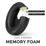 HEADPHONE MEMORY FOAM EARPADS - OVAL - SHEEPSKIN LEATHER