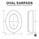 HEADPHONE MEMORY FOAM EARPADS - OVAL - SHEEPSKIN LEATHER