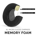 HEADPHONE MEMORY FOAM EARPADS - XL SIZE - MICRO SUEDE