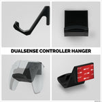 WALL MOUNT HANGER FOR PLAYSTATION PS5 DUALSENSE GAME CONTROLLER - 2 PACK - BLACK TWIN PACK
